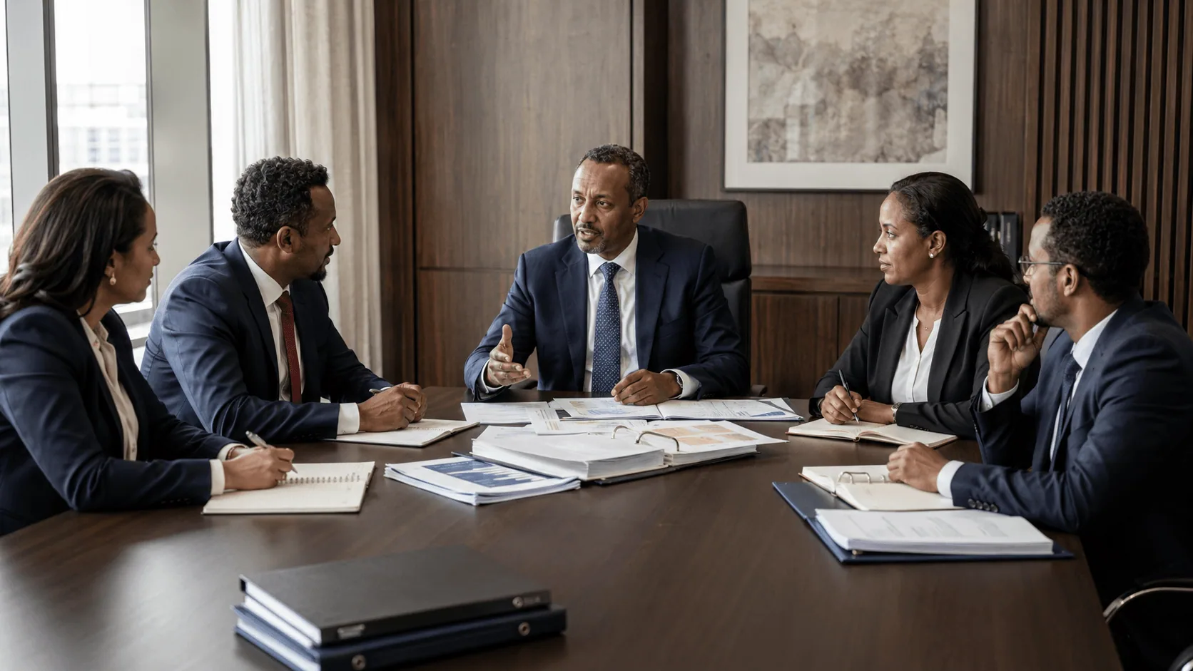 Public utility procurement managers collaborating on procurement strategy